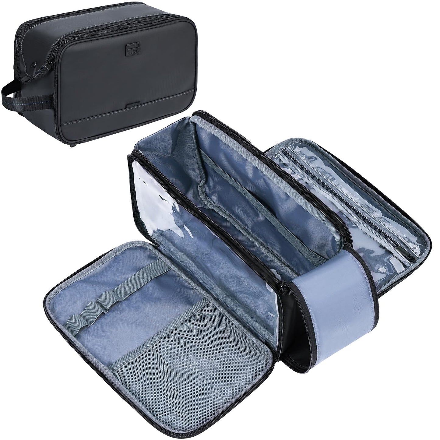 ZEEMO Travel Toiletry Bag for Men, Medium Water-Resistant Double-Sided Full-Open Dopp Kit, Versatile Organizer for Shower and Hygiene Accessories Beauty and Personal Care ZEEMO Default Title