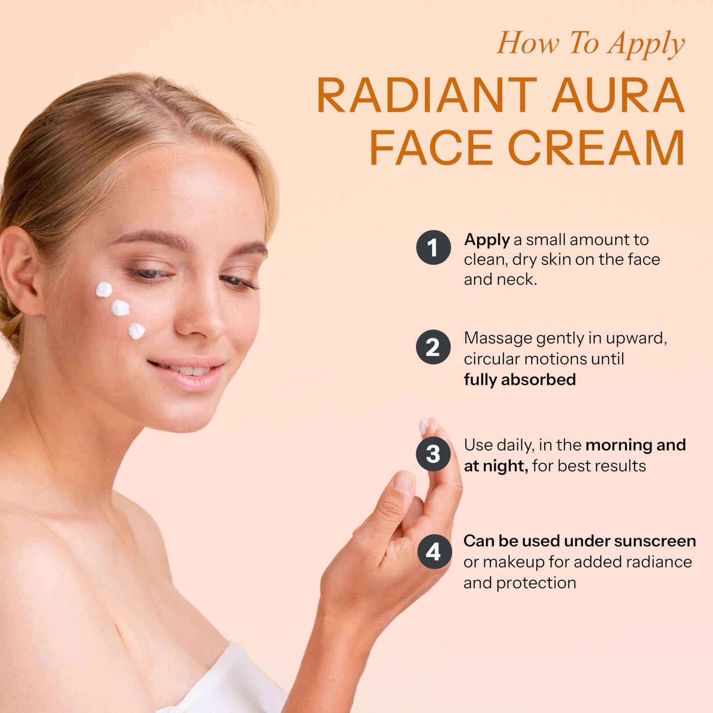Radiant Aura Vitamin C & Vitamin E Face Moisturizer - Dermatologist Tested, Anti Aging Korean Skin Care - Hydrating Cream For Smoother Youthful
