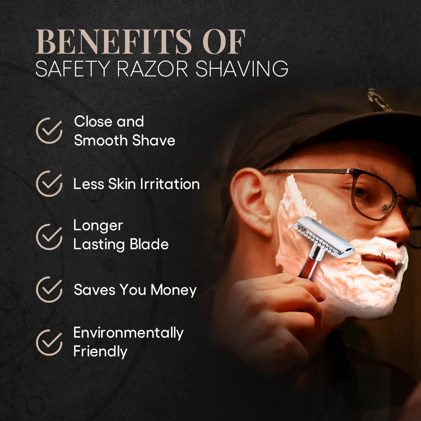 Naked Armor Safety Razor Set for Men - Mahogany Wood Double Edge Razor with Brush, Stand, Bowl, and Organic Soap, Complete Wet Shaving Gift Set Beauty and Personal Care Naked Armor