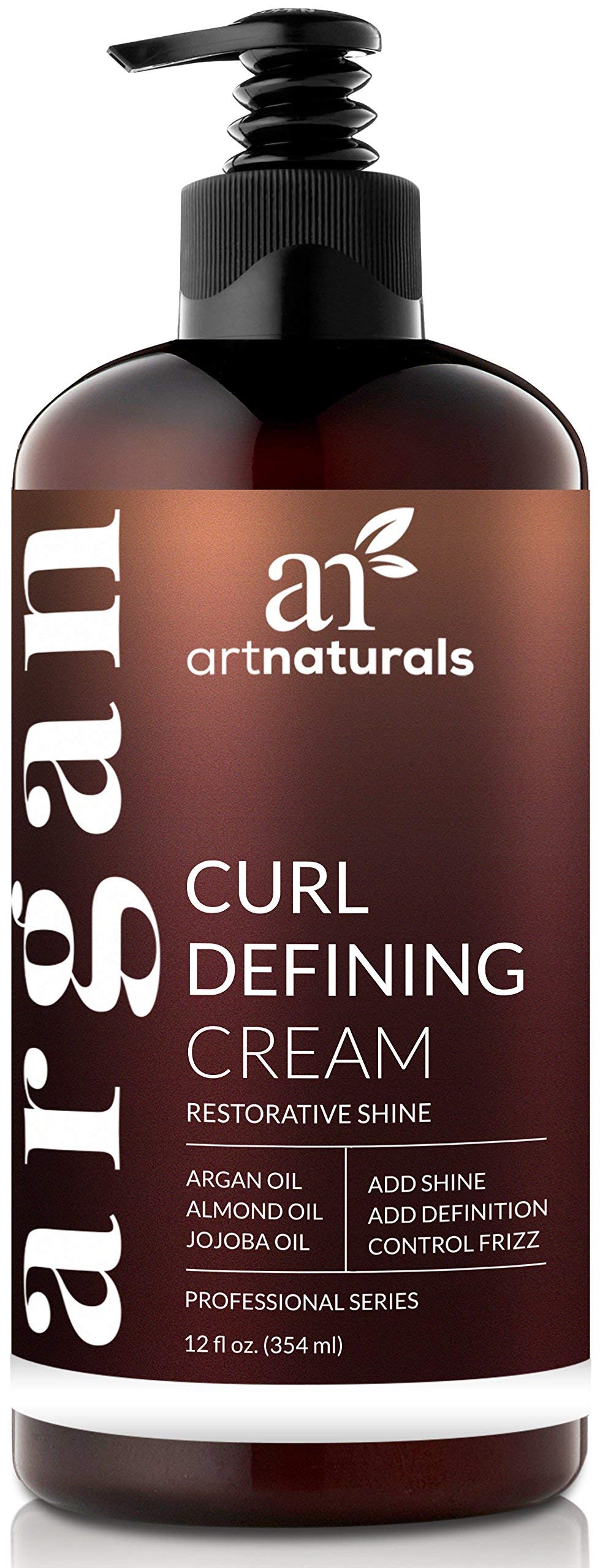 Artnaturals Curl Defining Cream-Moisturizer & Enhancer w/Almond, Jojoba & Argan Oil & Natural Frizz Control - for Wavy & Curly Hair Products - Sulfate