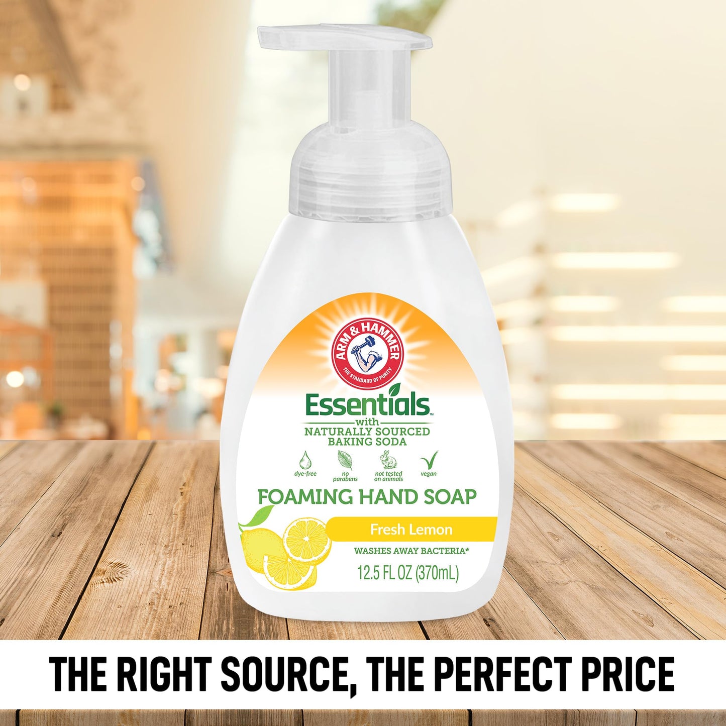 Arm & Hammer Foaming Hand Soap for Skin Cleaning - Cleanser with Fresh Lemon Scent - Hand Soap Pump with Aloe Vera & Different Ingredients 12.5 Fl Oz