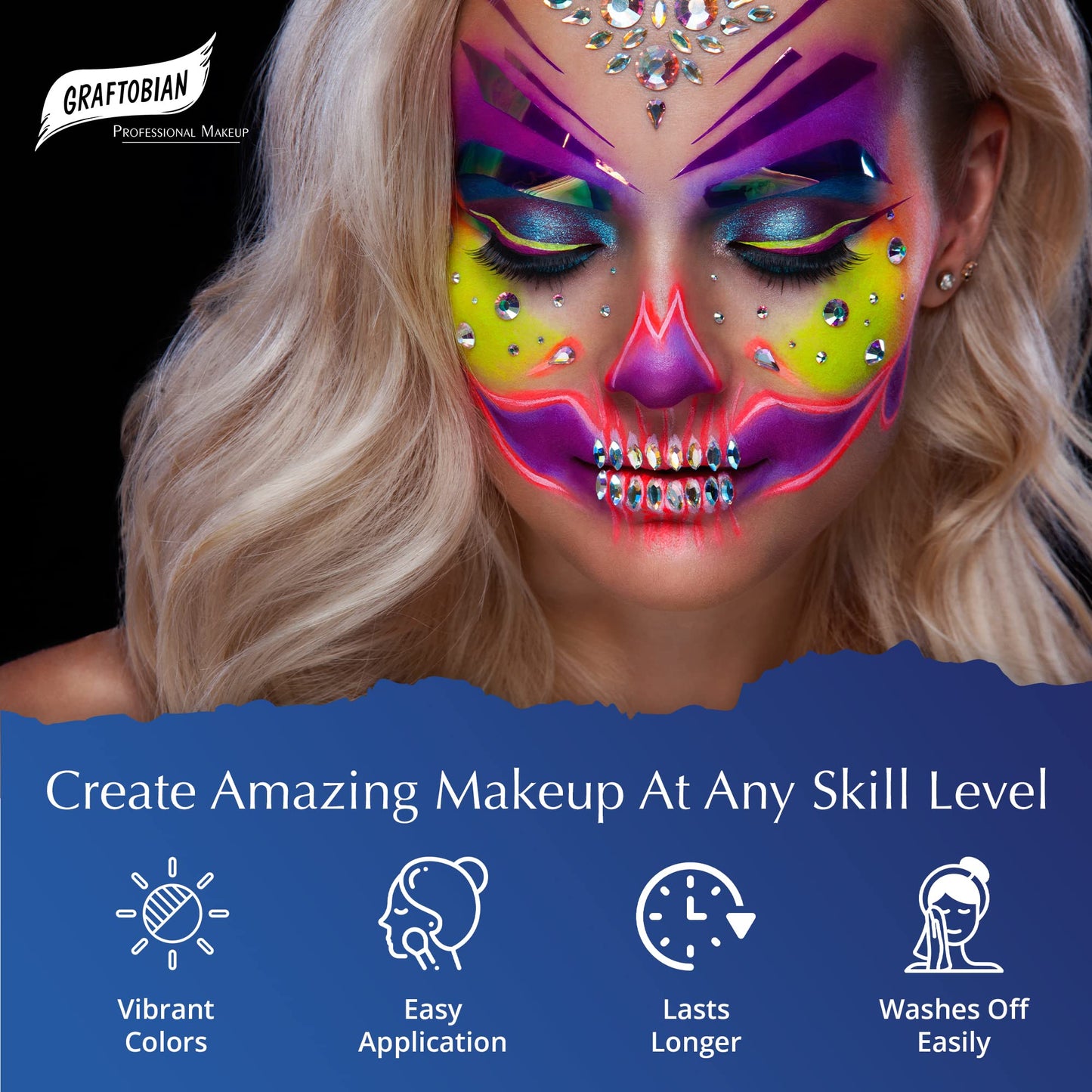 Graftobian Makeup ProPaint Face & Body Paint - 5 Creepy Colors Set 30ml - Halloween & Costume Makeup for Adults