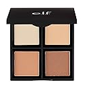e.l.f. Contour Palette, 4 Shades, Customizable, Easy to Apply, Sculpts, Shades, Brightens, Light/Medium, Infused with Vitamin E, All-Day Wear, 0.56 Oz