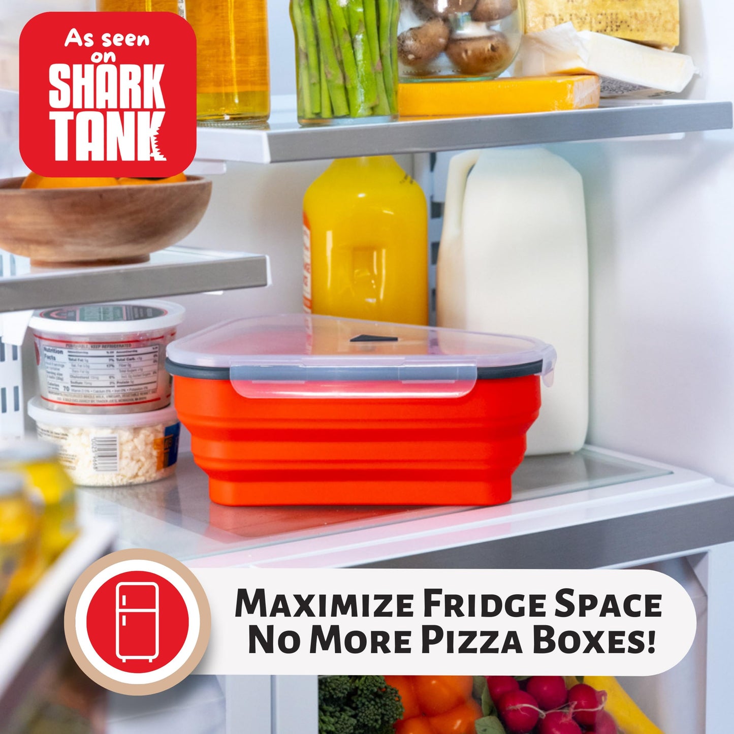 The Perfect Pizza Pack™ - Reusable Pizza Storage Container with 5 Microwavable Serving Trays - BPA-Free Adjustable Pizza Slice Container to Organize…