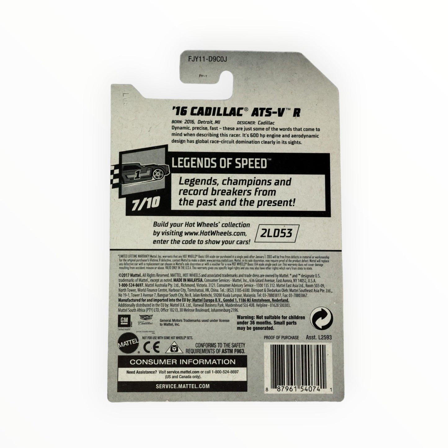 Hot Wheels 2018 50th Anniversary Legends of Speed '16 Cadillac ATS-V R 198/365, Red