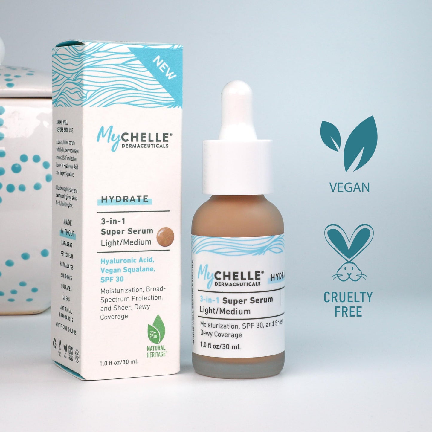 MyCHELLE Light/Medium 3-in-1 Super Serum, 1 oz Beauty & Personal Care MyChelle Dermaceuticals