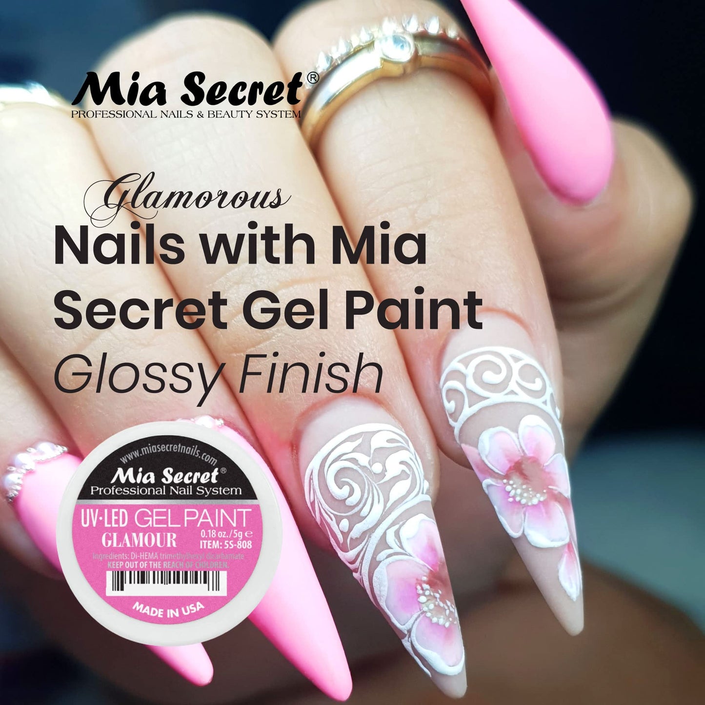 Mia Secret Professional Nail System UV/LED Gel Paint - 5 grams (Glamour) Beauty & Personal Care Mia Secret