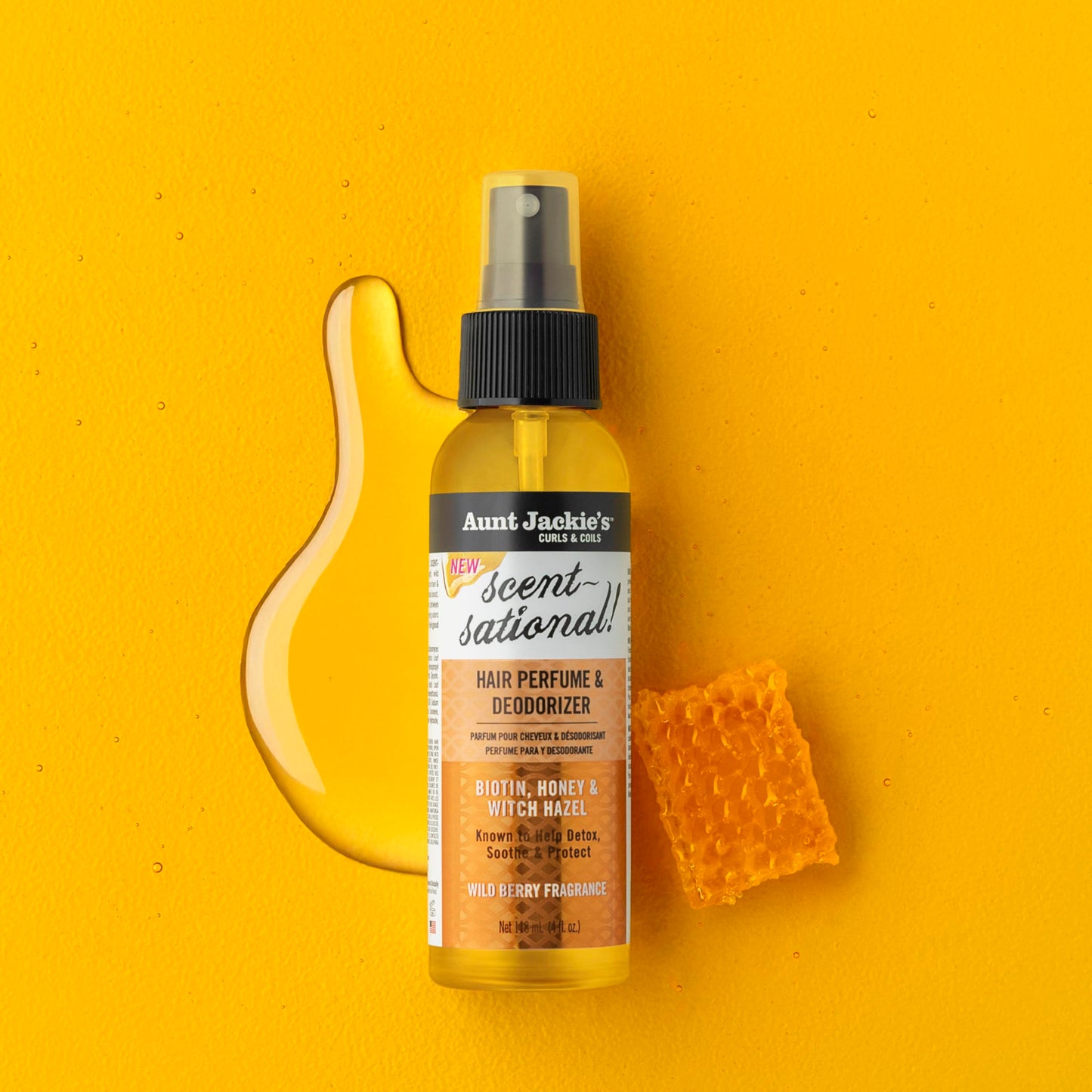 Aunt Jackie’s Braid + Twist Collection Scent-Sational Hair Perfume & Deodorizer - Neutralize Odors and Refresh Hair with Witch Hazel, Biotin