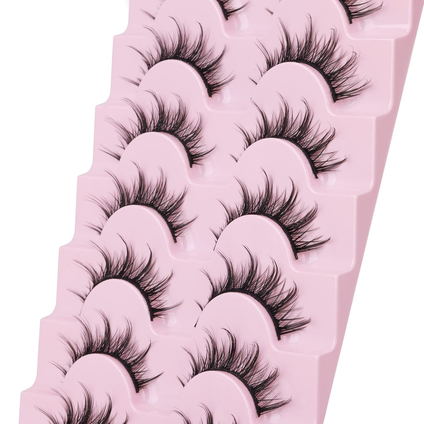 Manga Lashes Natural Look False Eyelashes Anime Lashes Mink Wispy Fluffy Spiky 3D Volume Eyelashes Pack Korean Japanese Asian Cosplay Fake Eyelashes Beauty and Personal Care EYDEVRO