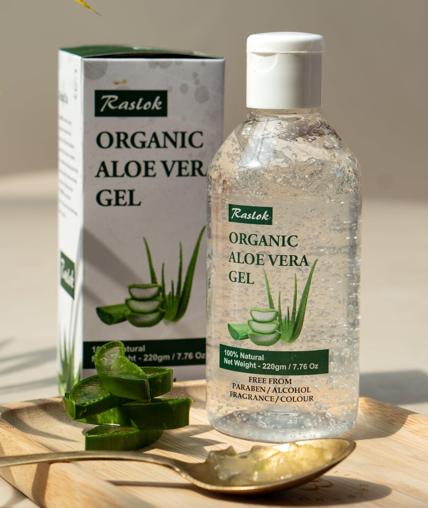 Raslok Aloe Vera Gel | 99% Pure Natural Aloe Gel For Moisturizing Face Skin & Hair Care,Durable Moisturizing Hydrating Soothing, Non-Sticky (7.7 OZ) Beauty and Personal Care Raslok