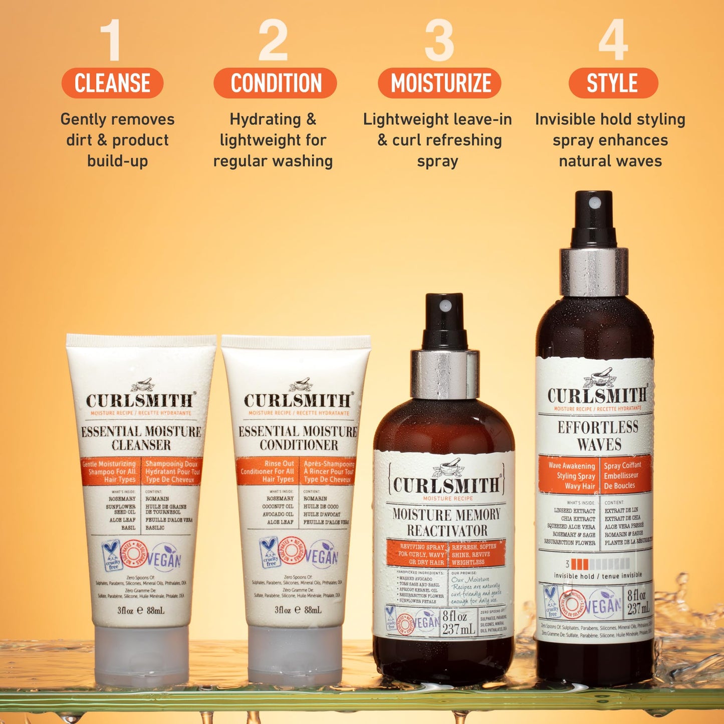 Curlsmith - Wavy Wash Day Discovery Kit | Complete Wash Day Kit, Perfect for People with Type 2 Curls | Cleanse, Control Frizz, Nourish & Hydrate Hair