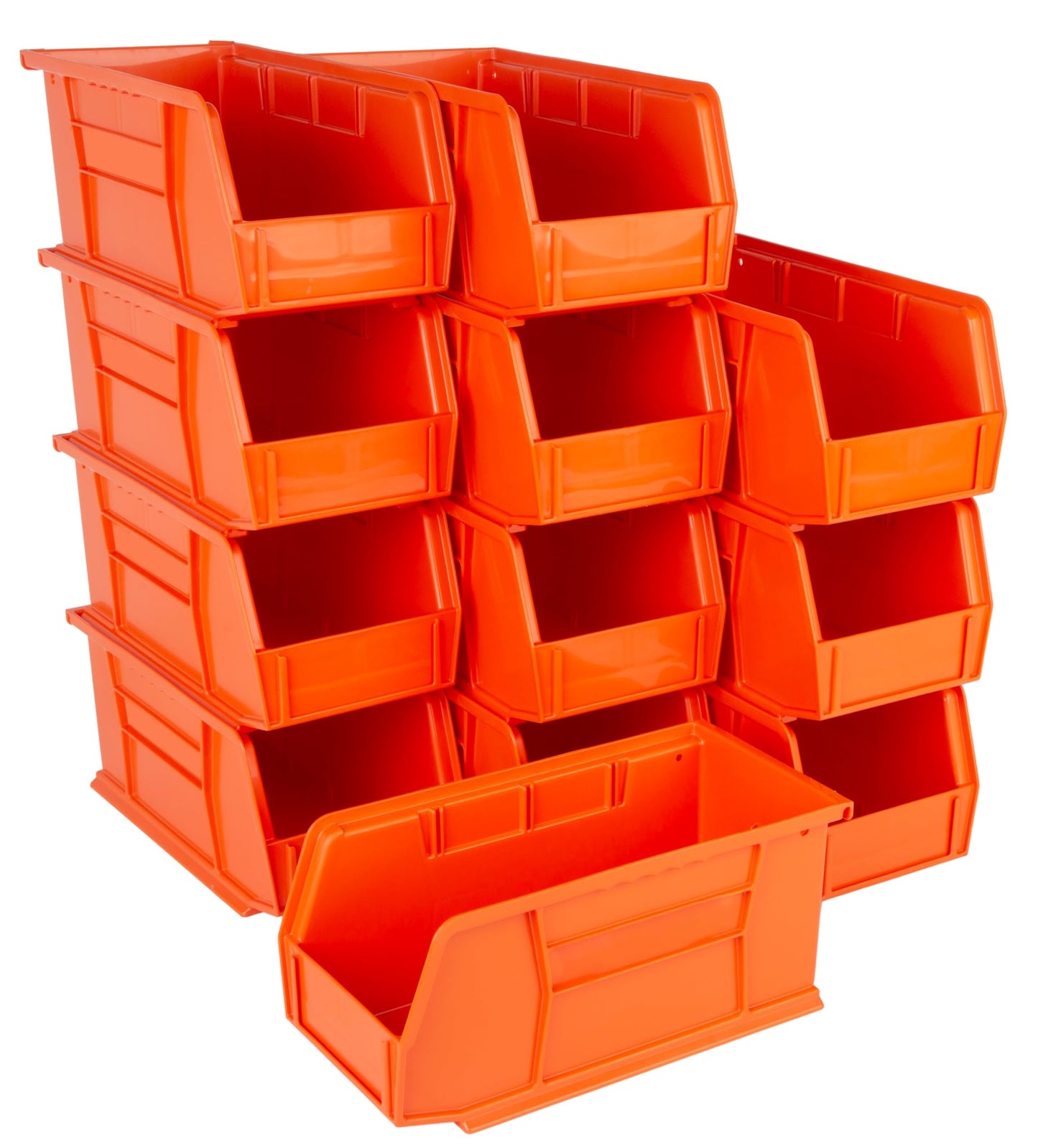 Hudson Exchange 11" x 5-1/2" x 5" (12 Pack) Plastic Stackable Storage Bin and Hanging Container, Orange