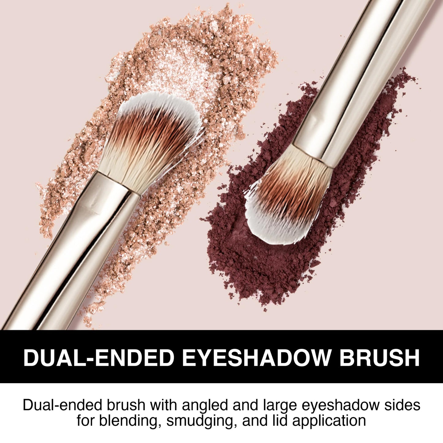 KISS NEW YORK Professional Dual Ended Eyeshadow Brush, Angled & Large Brush for Precise Shaping, Smudging Eyeshadow Application, Blending & Set Target