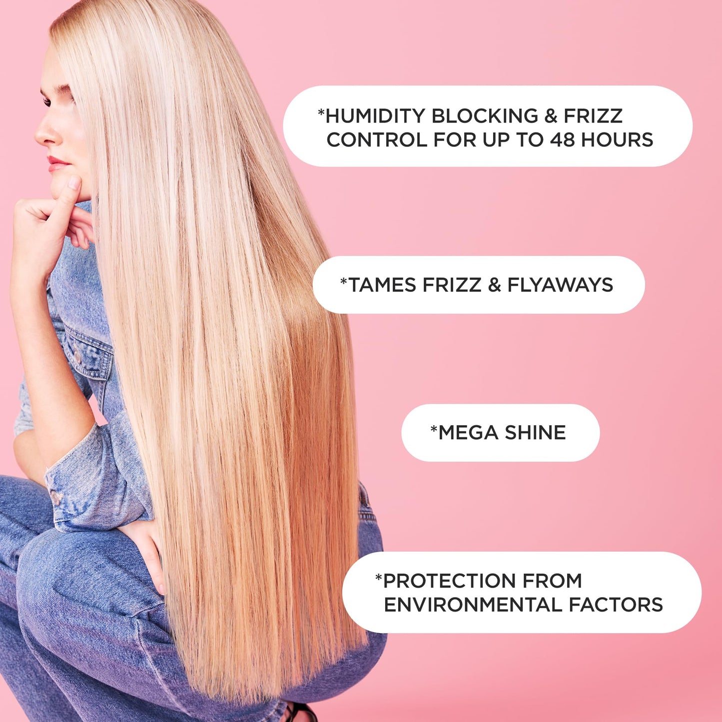 Cake Beauty Anti Frizz Shine Spray, The Shine On - Blocks Humidity for Smooth, Frizz Free, Shiny Hair - Safflower, Sweet Almond, Moringa & Argan Oil