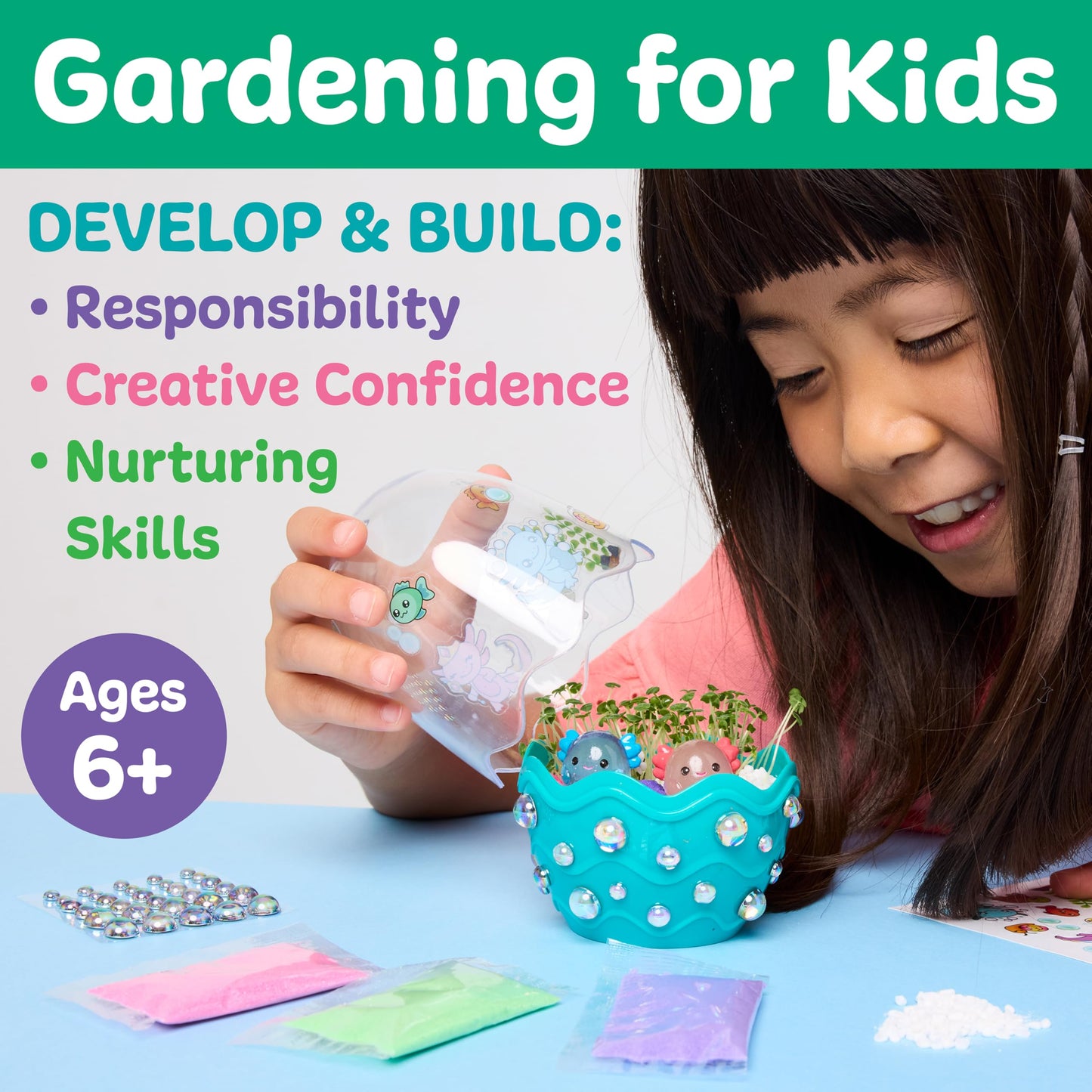 Creativity for Kids Mini Garden: Axolotl Terrarium – STEM Science & DIY Arts & Crafts Kit for Kids, Fun Gift & Stocking Stuffer for Ages 6+
