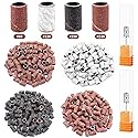 Rolybag Sanding Bands for Nail Drill 240 Pieces 3 Color Coarse Fine Grit Efile Sand Set 80#120#180#240#,2 Pieces 3/32 Inch Nail Drill Bits