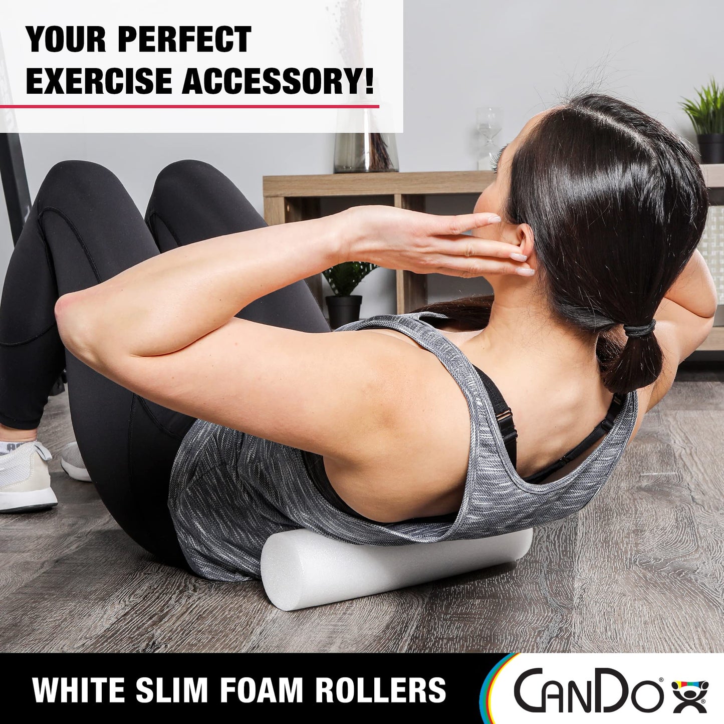 CanDo Slim White PE Foam Rollers for Exercise, Fitness, Muscle Restoration, Massage Therapy, Sport Recovery and Physical Therapy for Home, Clinics,…