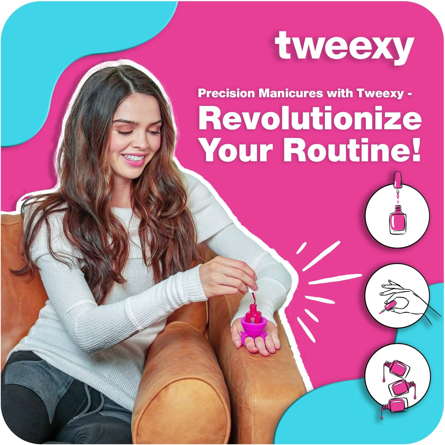 Tweexy Wearable Nail Polish Holder Ring - Hands-Free, Portable Manicure Accessory, Secure Grip for All Bottle Sizes, Convenient Nail Polish Organizer