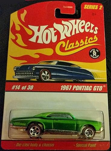 hot wheels classics series 2 1967 pontiac gto #14 of 30 die-cast BODY & CHASSIS RED TRIM TIRES