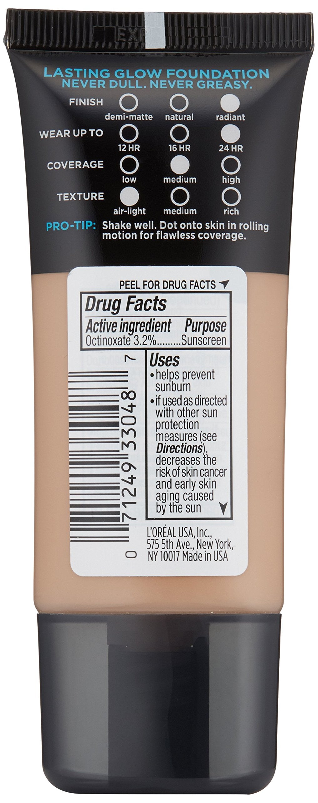L'Oréal Paris Infallible Pro-Glow Foundation, Buff Beige, 1 fl. oz.
