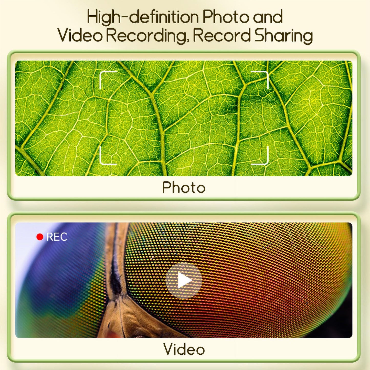 WINWEND Kids 1000X Pocket Microscope – Portable Digital Mini Microscope for Photos & Videos, STEM Toy for Ages 3-10 Boys & Girls