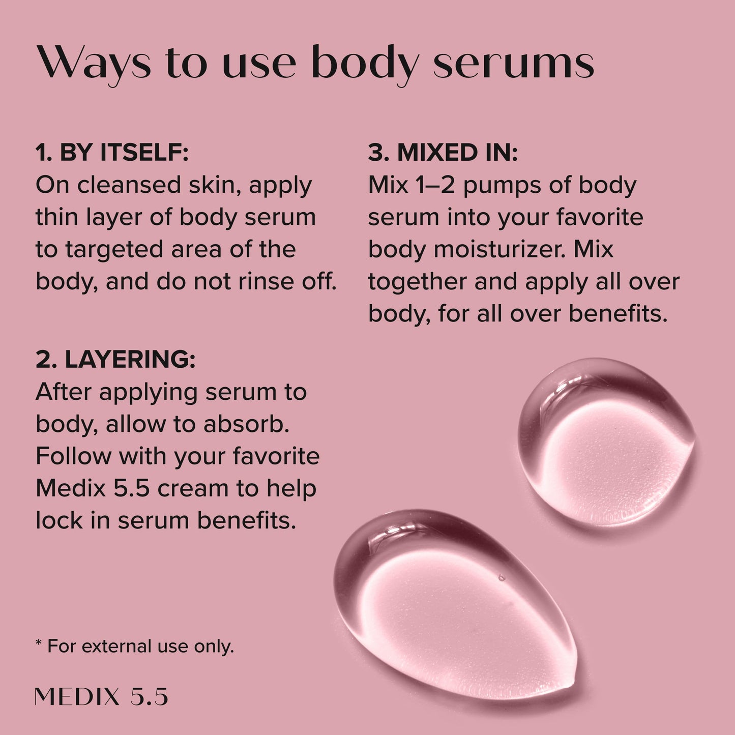 MEDIX 3% Concentrated Hyaluronic Acid Hydrating Gel Body Booster Dry Skin Moisturizer, Anti Aging Skin Care Booster For Restoring Skin Barrier