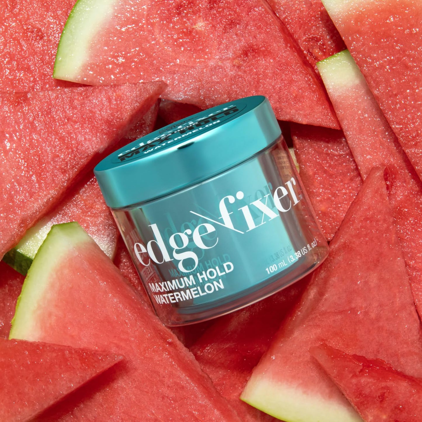 KISS COLORS & CARE Maximum Hold Edge Fixer, Non-Greasy Gel Formula Infused With Biotin B7, 24 Hour Hold, ‘Watermelon’ Scented, 3.38 Fl. Oz. (100 ml)