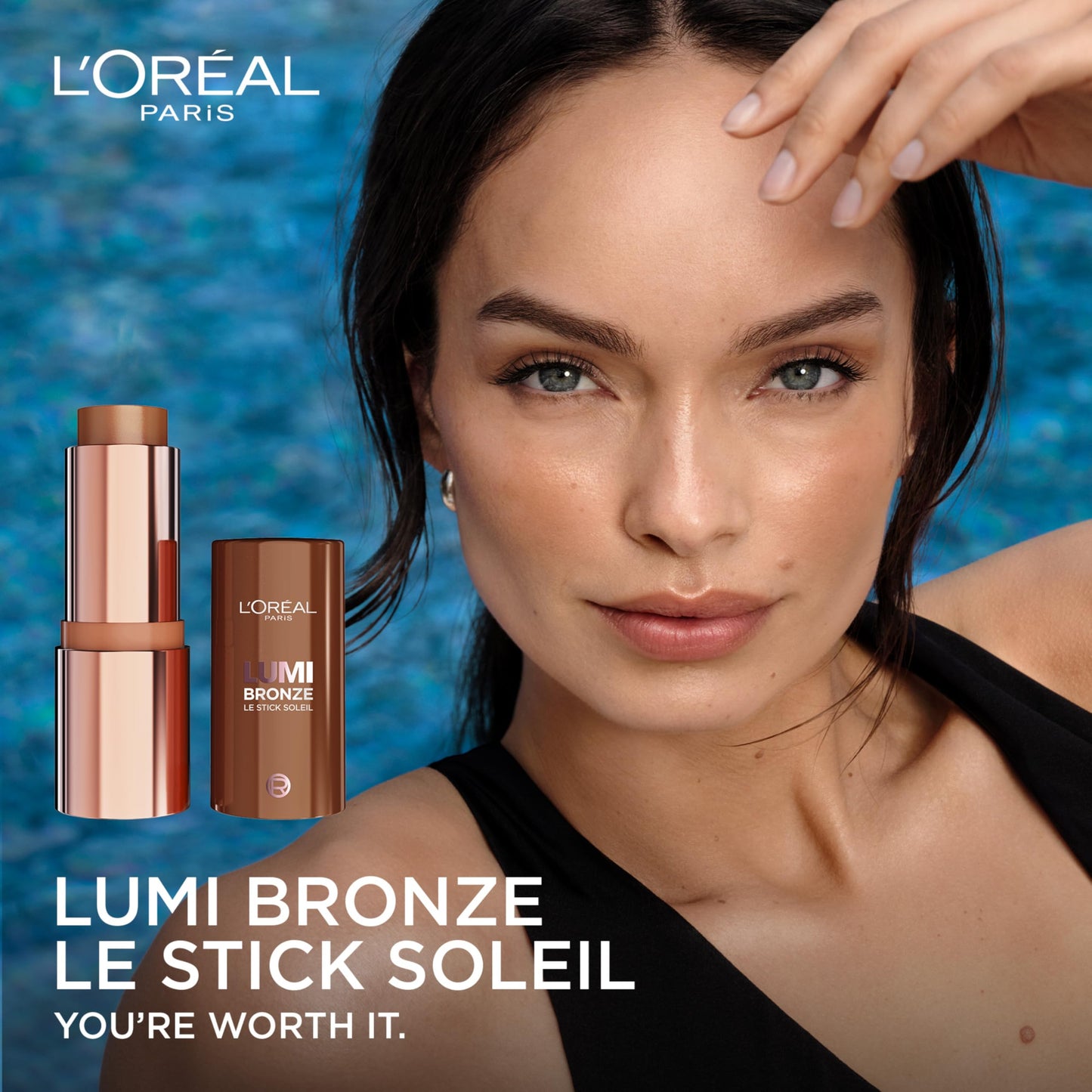 L'Oreal Paris Lumi Bronze Le Stick Soleil Bronzer Stick, Cream-To-Powder Bronzer For A Sunkissed Face Makeup Glow, 140 Bronze De Soleil