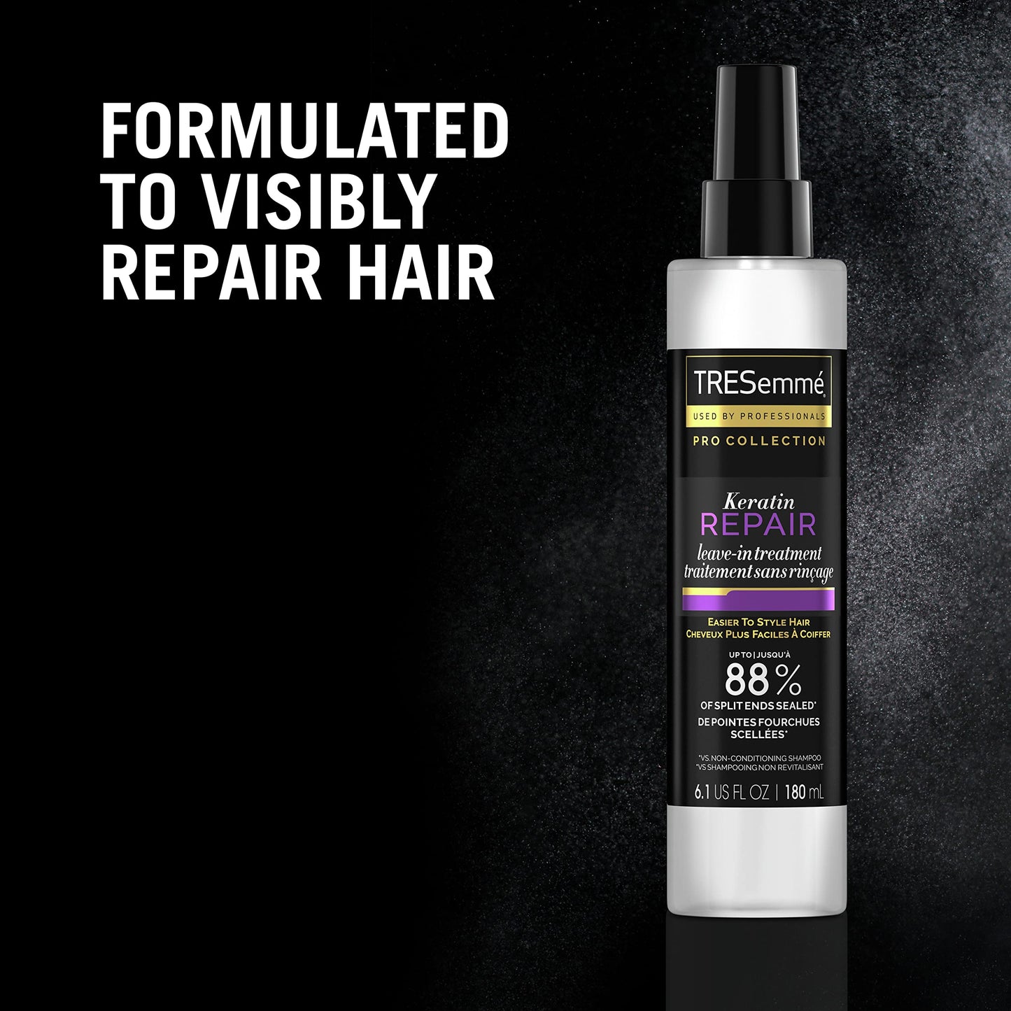 TRESemmé Pro Collection Keratin Repair Leave In Hair Treatment for Strong, Healthy-Looking Hair Care Hair Styling Treatment Spray Visibly Repair Split