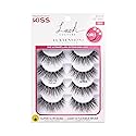 KISS Lash Couture Luxtensions Collection False Eyelashes Multipack, 'Volume Full Set', 14 mm, Super Slim Band, Light & Flexible Wear, Flat Lash