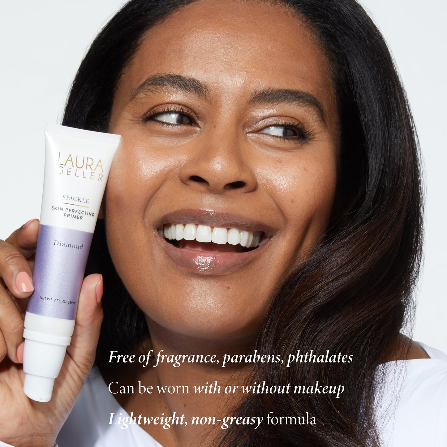 LAURA GELLER NEW YORK Spackle Primer - Diamond - Super-Size 2 Fl Oz - Hyaluronic Acid Makeup Primer for Mature Skin