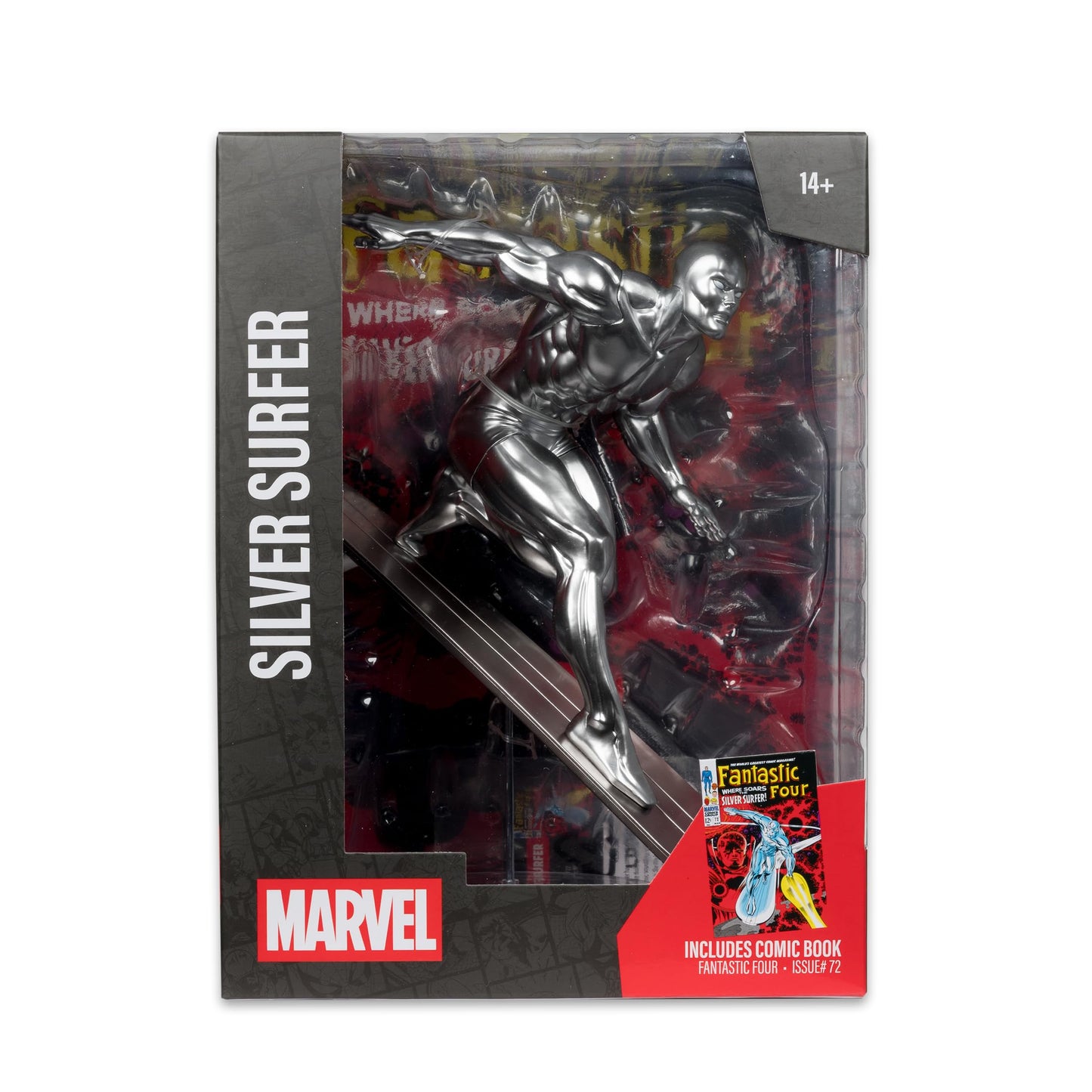 McFarlane Toys -Marvel Silver Surfer 1:6th Scale Collectible with Scene (Fantastic Four #72)