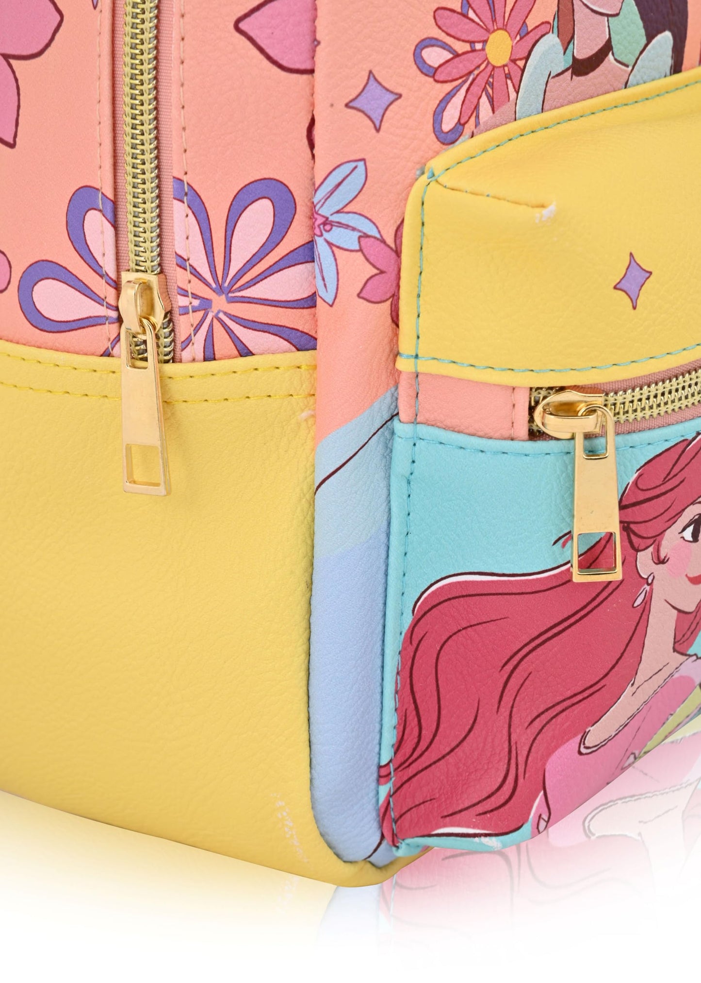 Fast Forward Disney Princess Backpack, Unisex 10" Mini Backpack Purse, Officially Licensed, Cute PU Leather, Multiple Pockets, Adjustable Straps