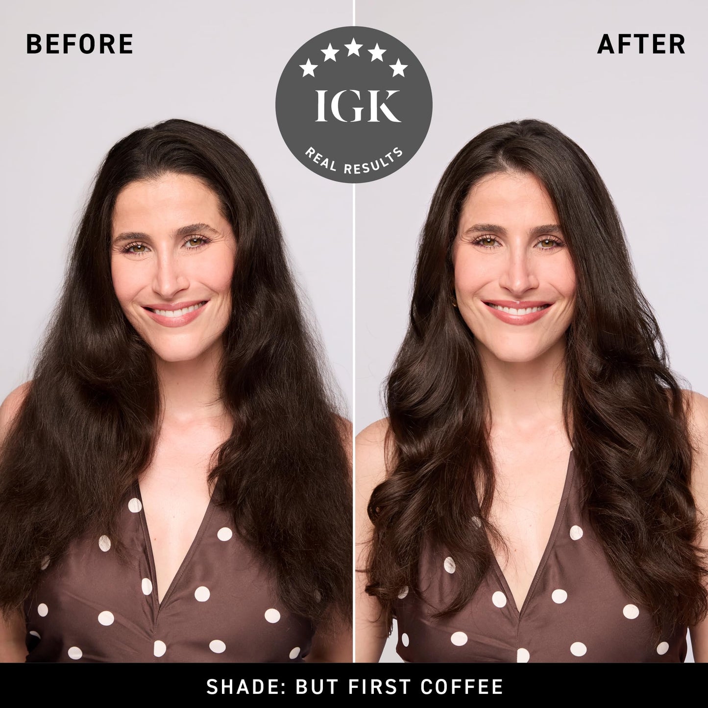 IGK Permanent Hair Dye Color Kit | 6N But First Coffee - Light Natural Brown | 100% Gray Color Coverage + Strengthen + Shine | Ammonia Free