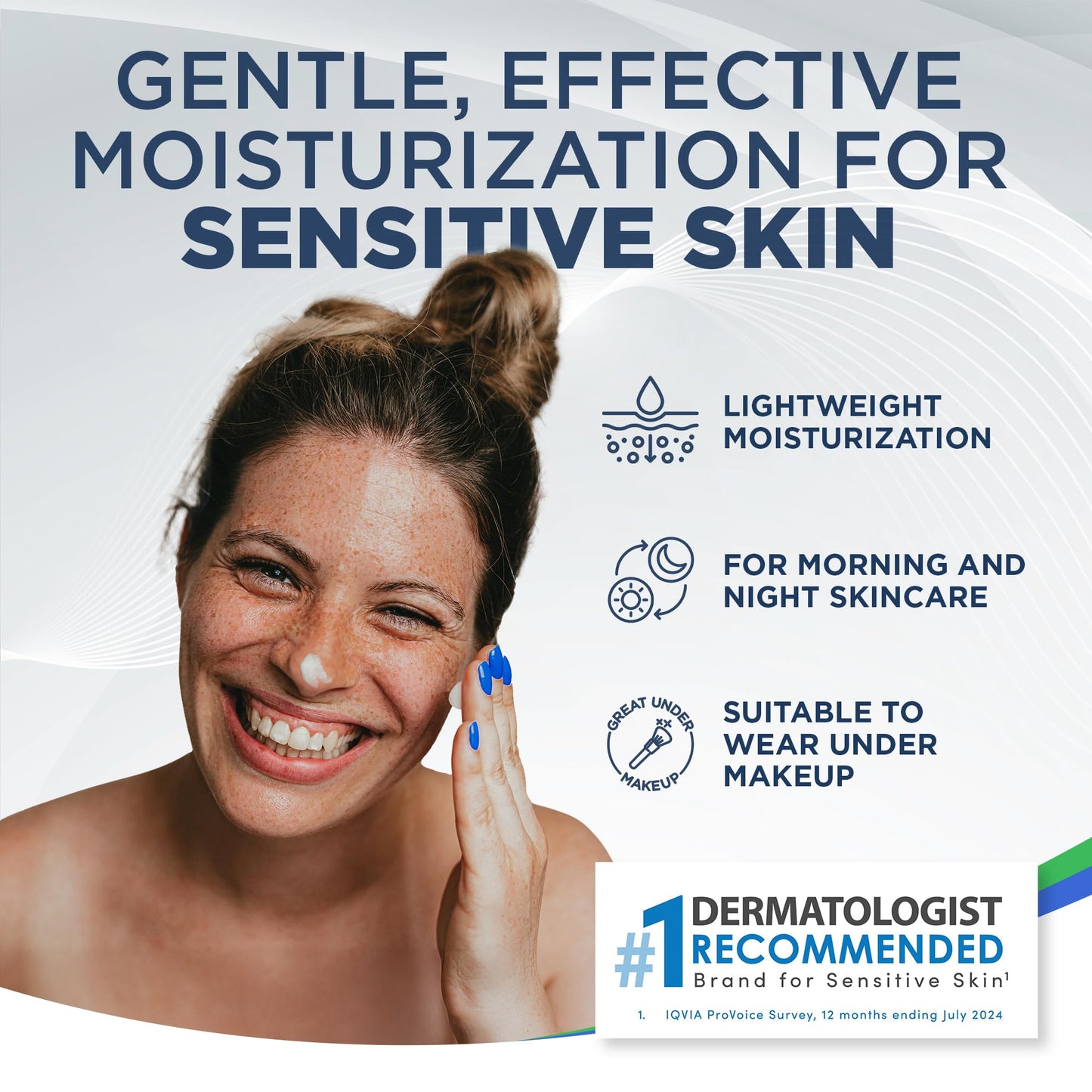 Vanicream Daily Facial Moisturizer, 3oz – With Ceramides & Hyaluronic Acid, Gentle Formula for Sensitive Skin, Free of Common Irritants