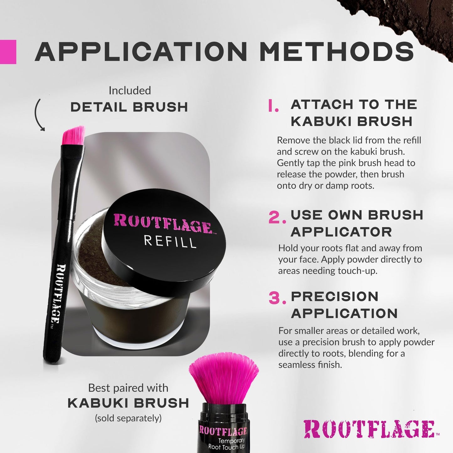 Rootflage Temporary Root Touch Up Refill (08 Brown/Black)