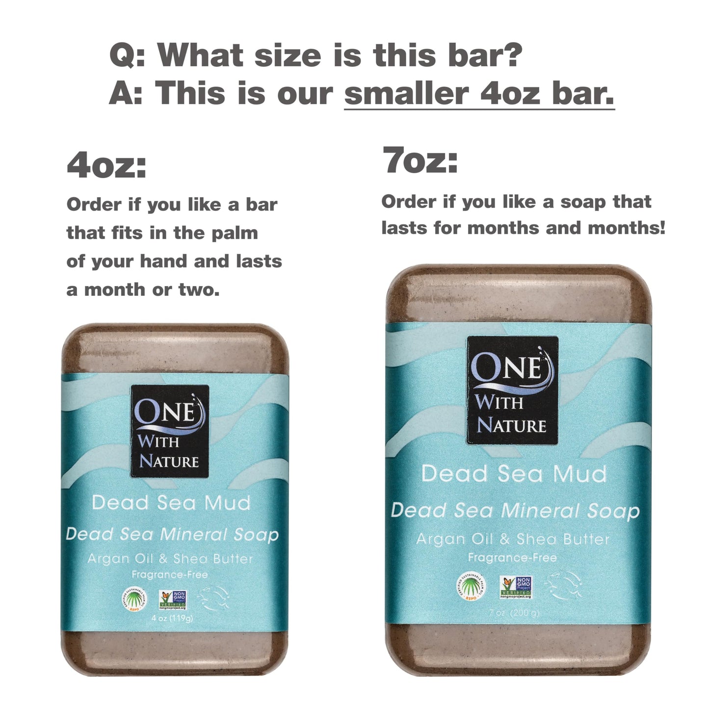 One With Nature Dead Sea Mud Soap 4oz 3-Pack - Purifying and Exfoliating Soap Bar with Dead Sea Salt Minerals for Face & Body, for Men & Women