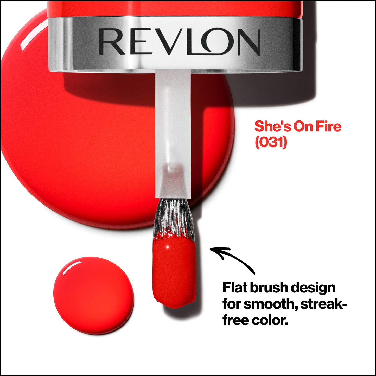 REVLON Ultra HD Snap Nail Color, Natural Rich Glossy Polish, 100% Vegan Formula, No Base or Top Coat Needed, 031 She's on Fire, 0.27 fl oz