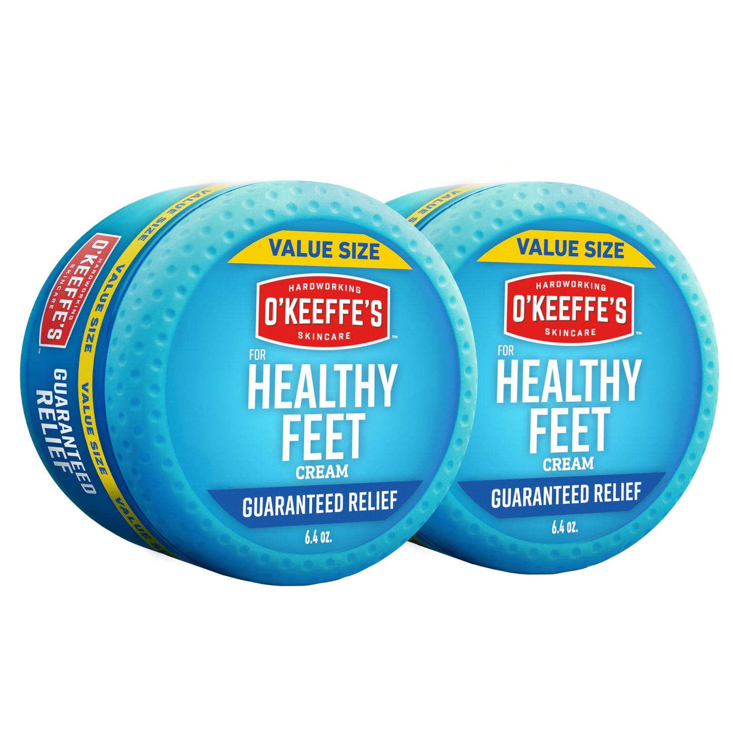 O'Keeffe's for Healthy Feet Foot Cream - 6.4 oz Jar (2 Pack) - Guaranteed Relief for Extremely Cracked, Dry Feet, Repairing Skincare, Instantly Boosts