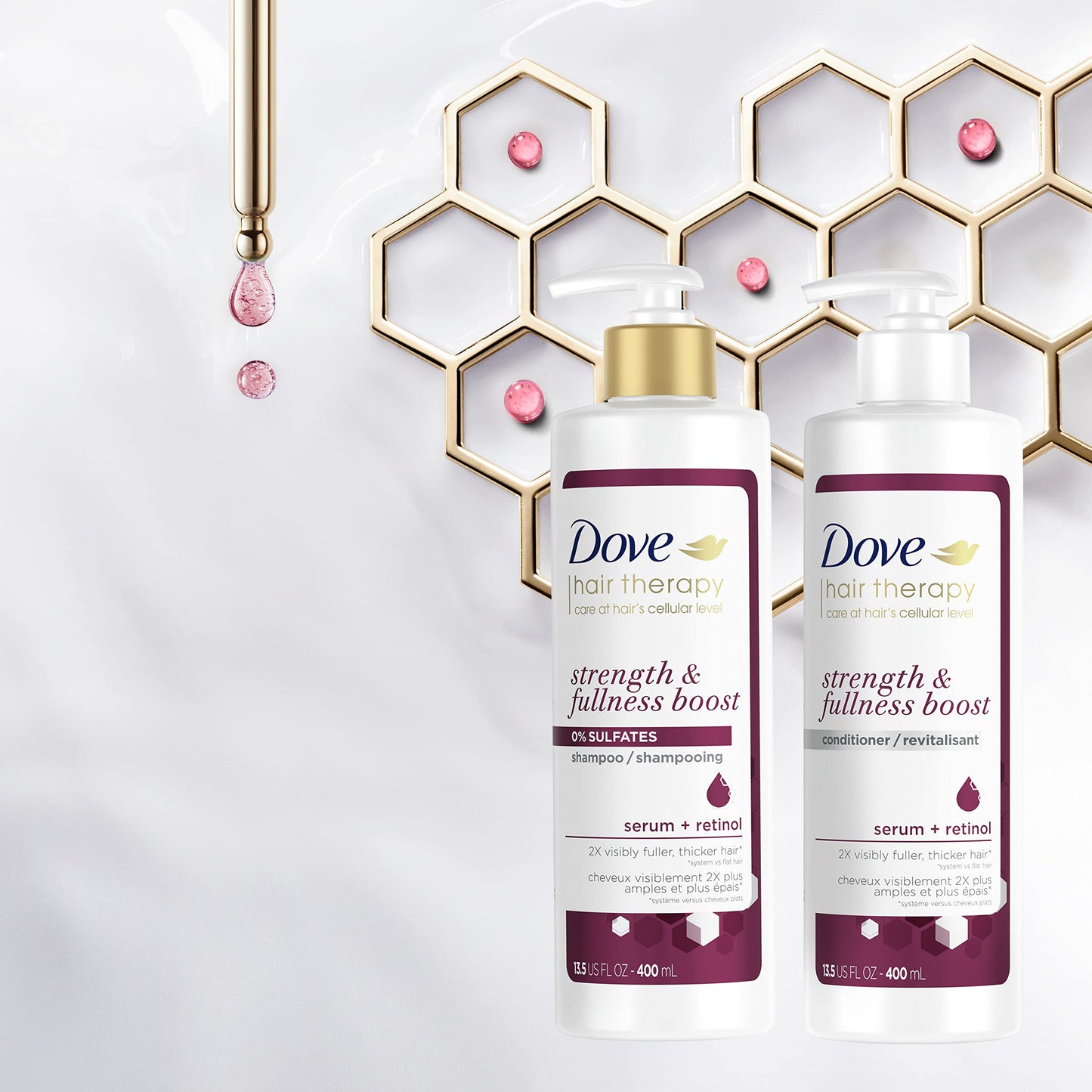 Dove Hair Therapy Conditioner Strengthening Treatment for Thin, Fine Hair Strength and Fullness Boost Sulfate Free Conditioner for 2X Visibly Fuller