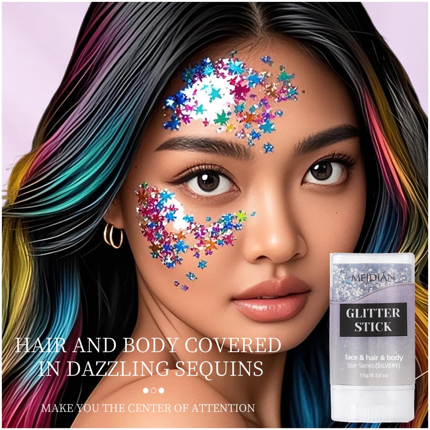 Silver Body Glitter Stick Sparkle Body Glitter for Women Glitter Face Paint for Party Festival Accessories Glitter