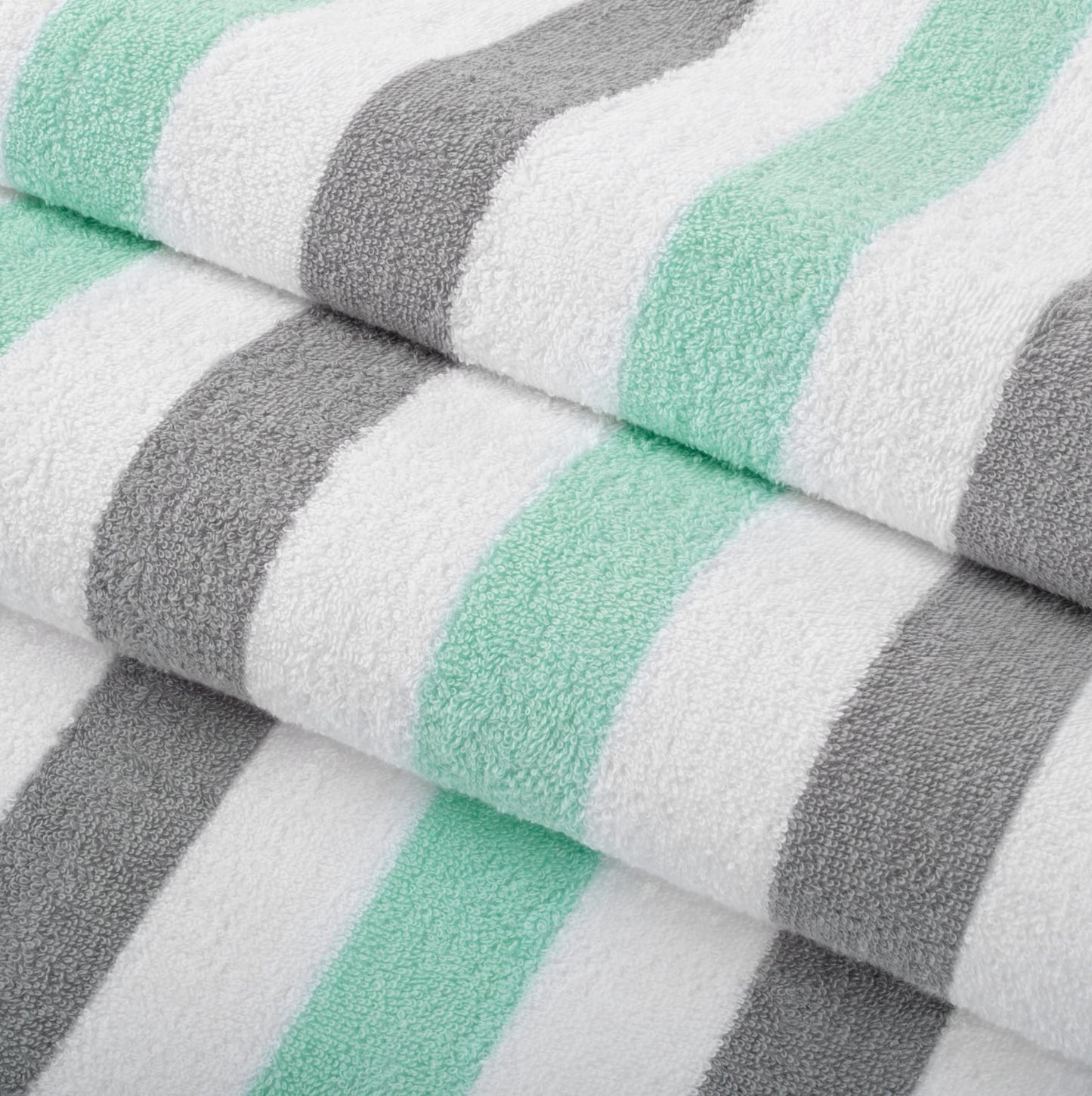 Arkwright Cabo Cabana Stripe Beach Towel - Pack of 4 - Large Soft Quick Dry Cotton Terry Towels for Pool, Swim, and Hot Tub, Oversized 30 x 70 in…