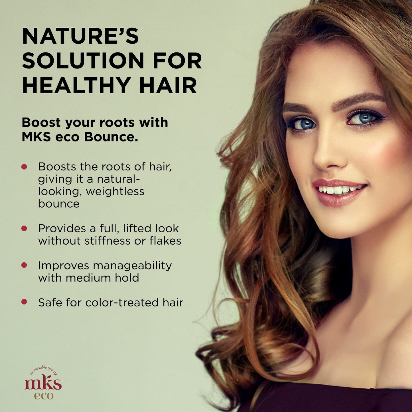MKS eco Bounce, Original Scent - 4 fl oz - Volumizing Spray - Natural-Looking, Weightless Volume - Moroccan Argan Oil, Hemp Seed Oil & Panthenol