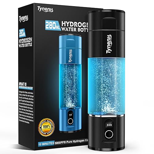 Portable Hydrogen Water Bottle Generator: 280ML Water lonizer Machine with 5800PPB+,SPE/PEM Technology,5/10min,Rechargeable Aquahealth Hydrogen