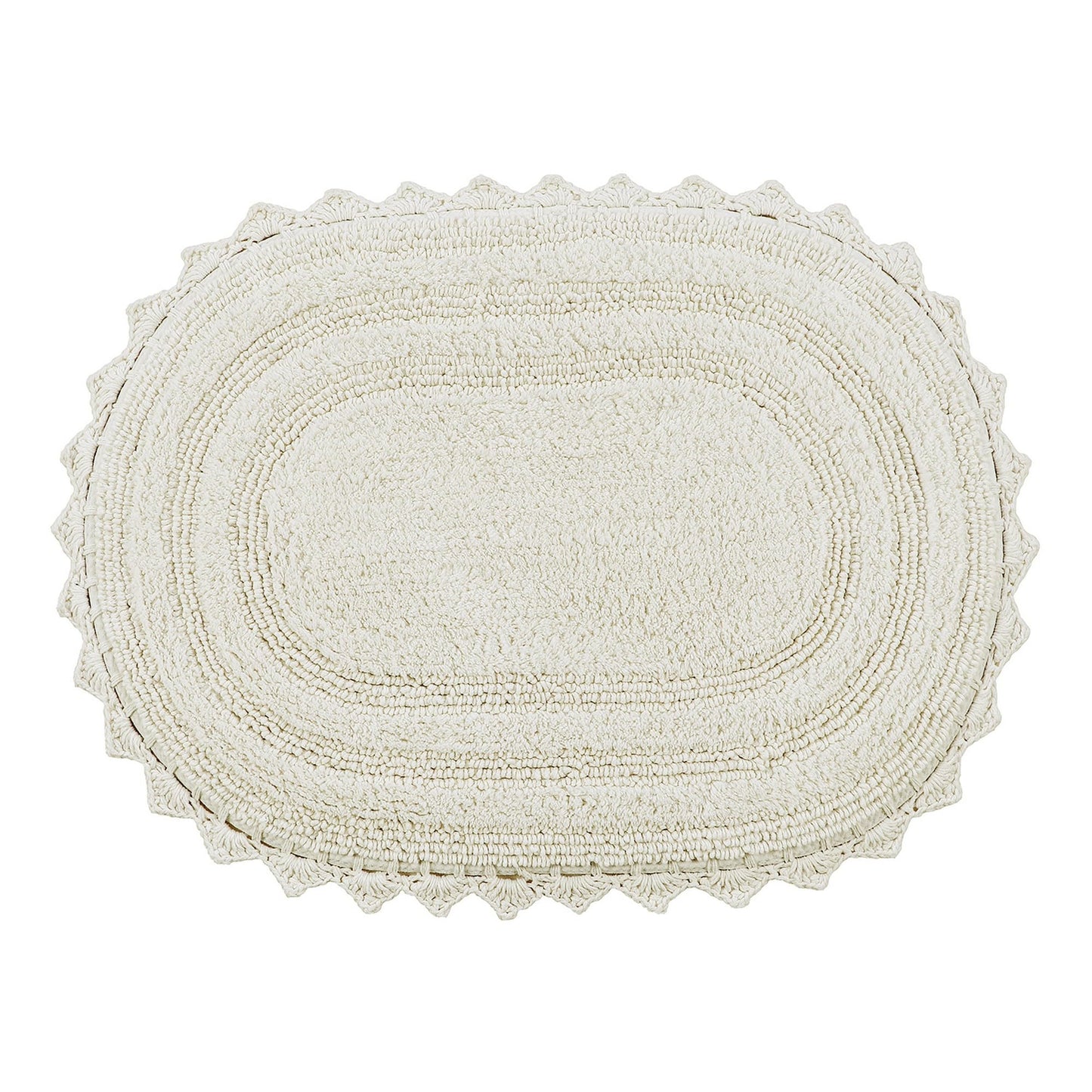 Better Trends Lilly Crochet 17x24 Oval Bath Rugs & Reversible Bath Rugs, Bath mats for Bathroom, Luxurious 100% Cotton Bath Rug & Water Absorbent…