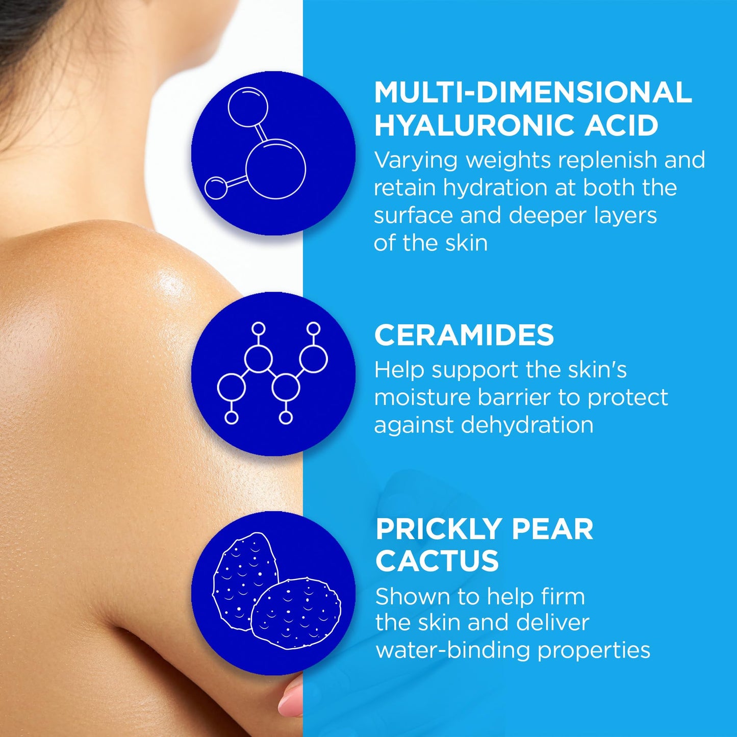 Andalou Naturals Body Wash, Deep Hydration Shower Gel, Ultra-Nourishing Skin Care for Dry Skin with Hyaluronic Acid & Ceramides, Gentle Exfoliating