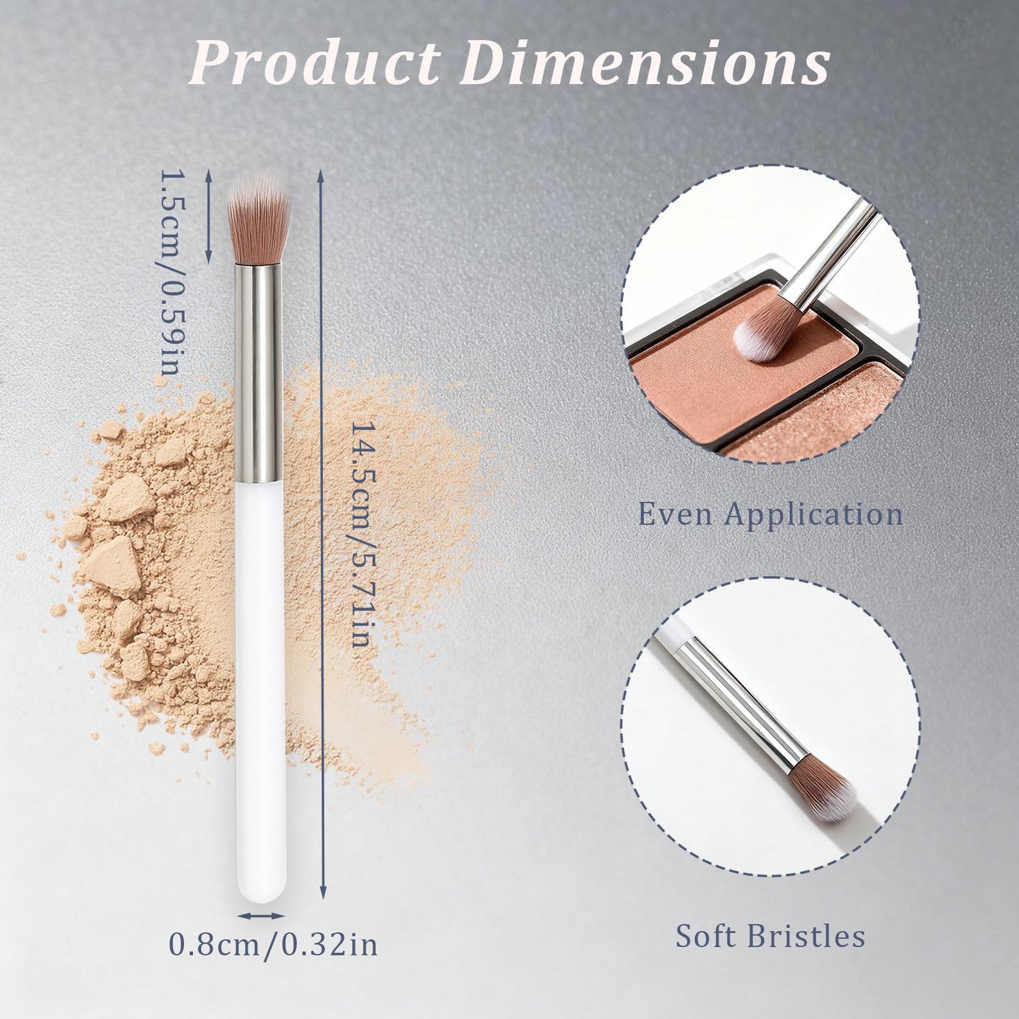 Blending Eye Brush - Professional Eyeshadow & Eyeliner Brush for Seamless Blending and Natural Finish, Vegan & Cruelty-Free Synthetic Bristles