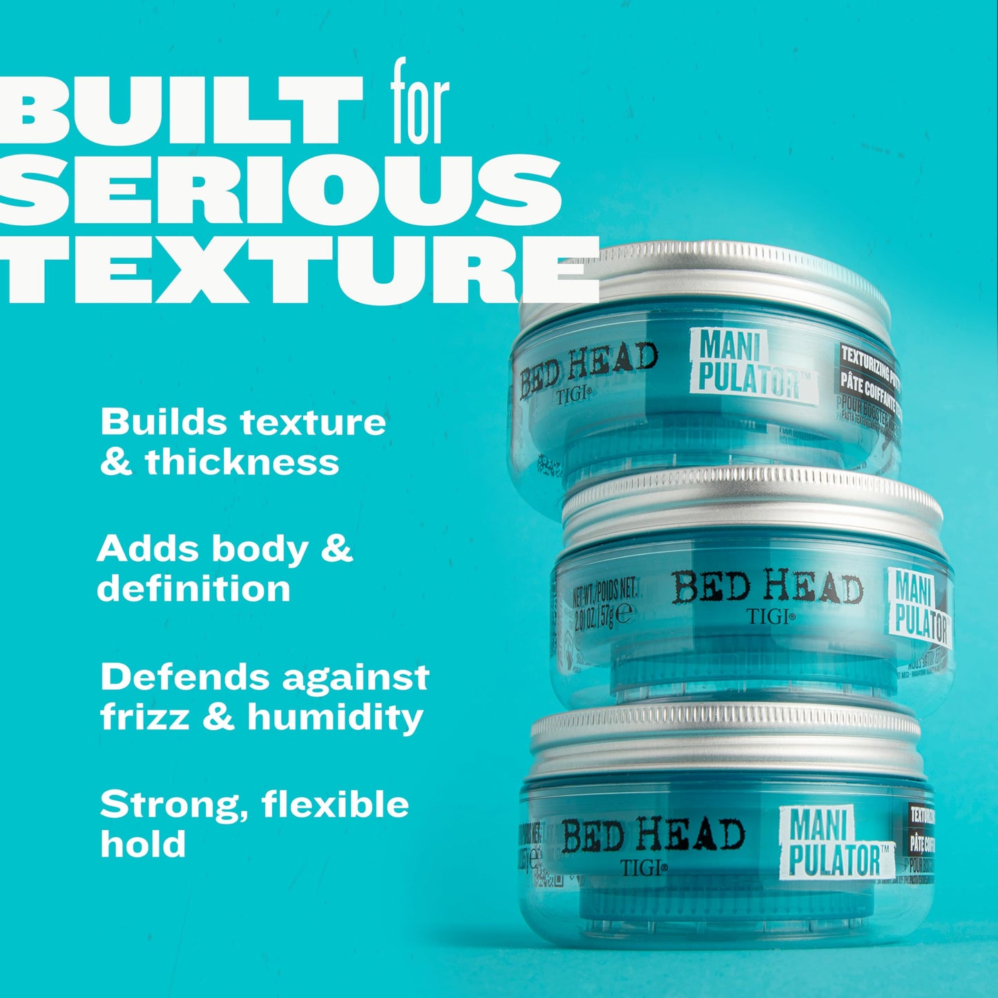 Bed Head by TIGI Manipulator Texturizing Putty, Firm Hold Styling Putty for Short to Medium Hair, Travel Size, 1.06 oz