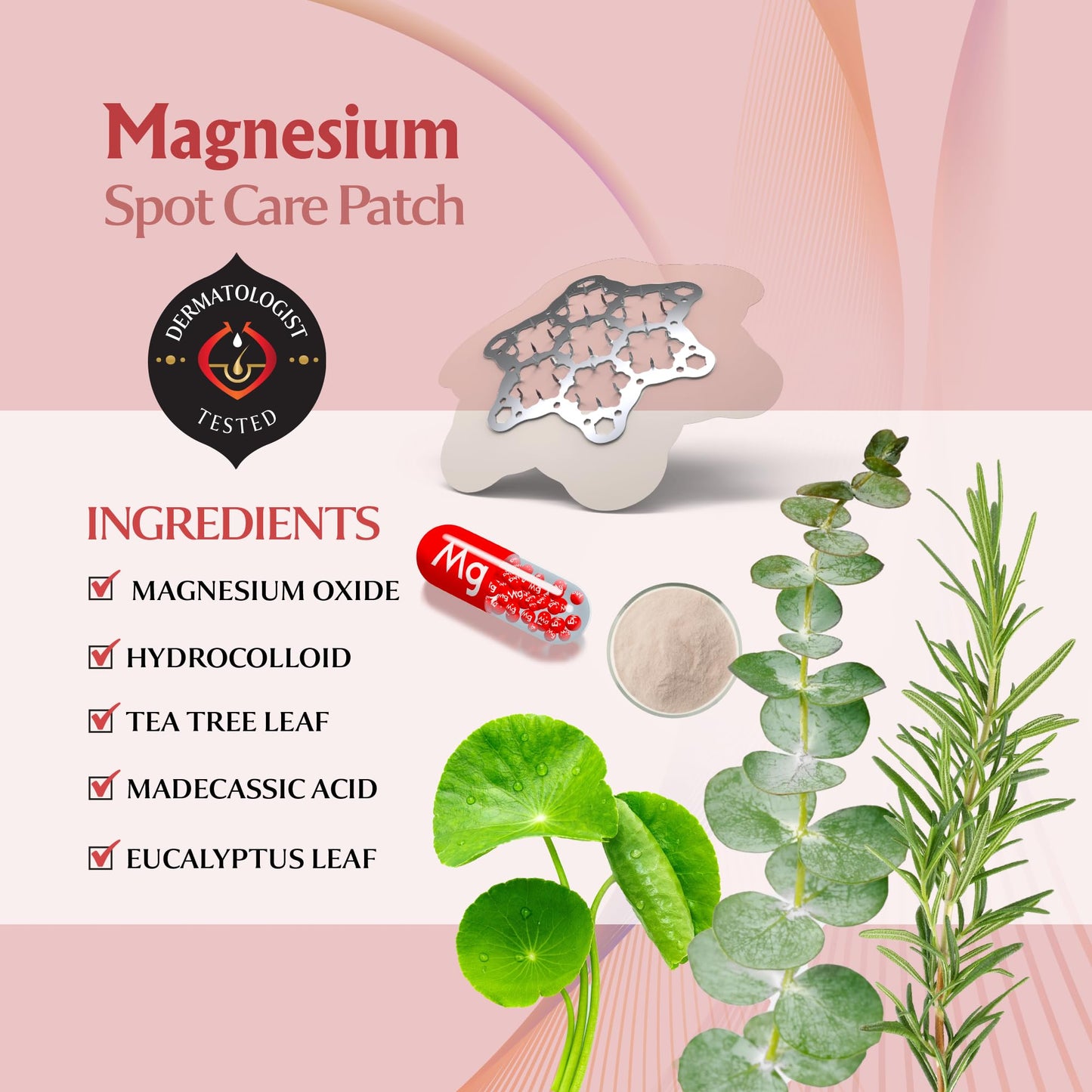 Laflare FreeGo Magnesium Pimple Patches for Face. Blemish.Zit & Dark Spots from Post-Blemish, Pimple .Zit. Self Dissolving,Hydrocolloid, Tee Tree oil