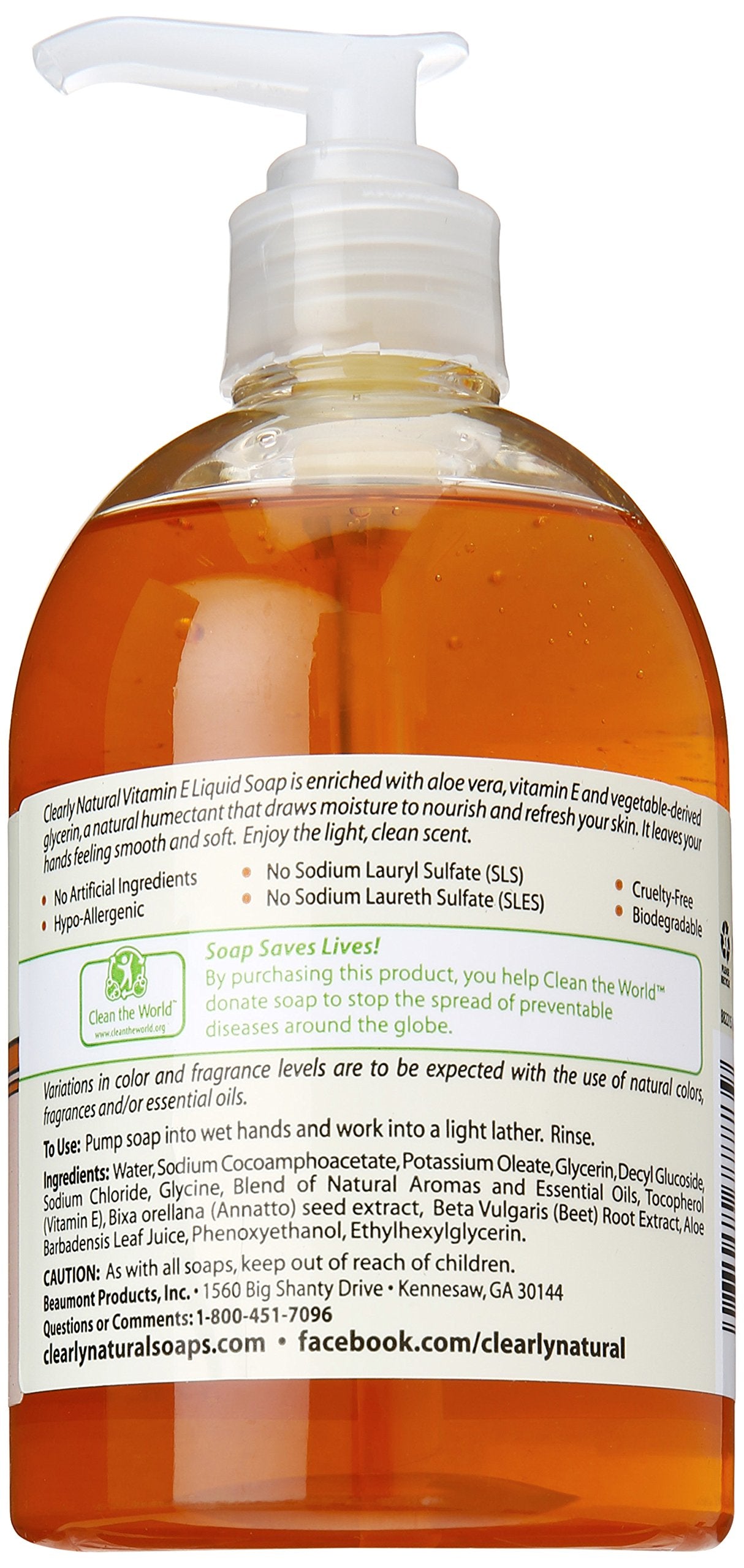 Clearly Natural Vitamin E Liquid Glycerine Soap, 12 Ounce
